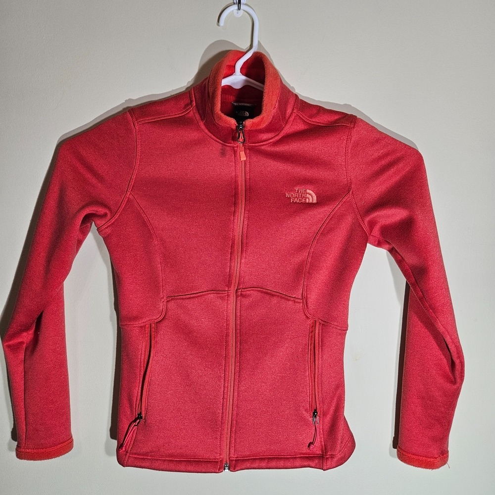 The North Face Agave Softshell Jacket Women's Small Full Zip‎ Fleece C656 Red